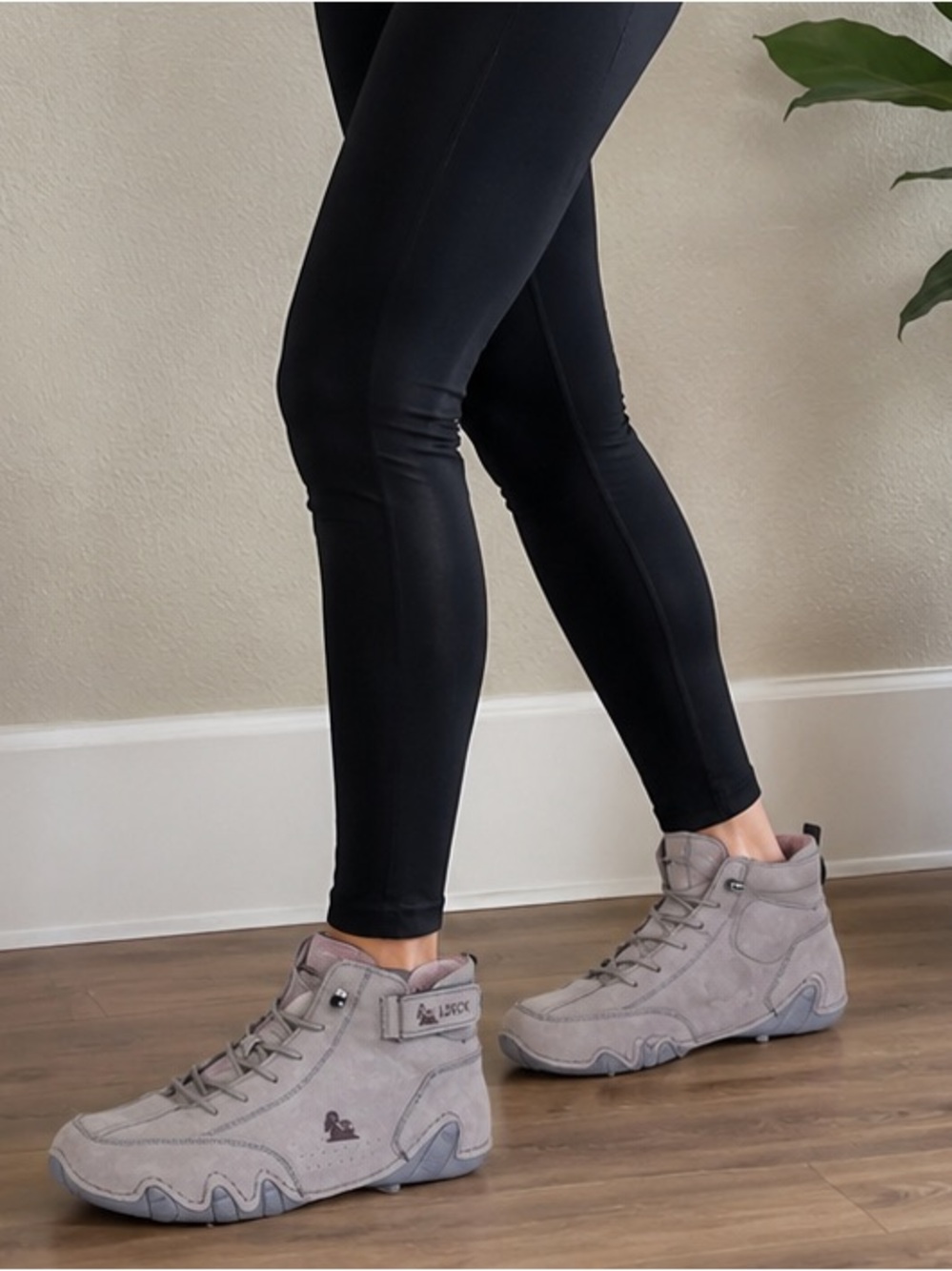 LDECK Gray Suede High Top Comfort Sneakers Shoes EU 41